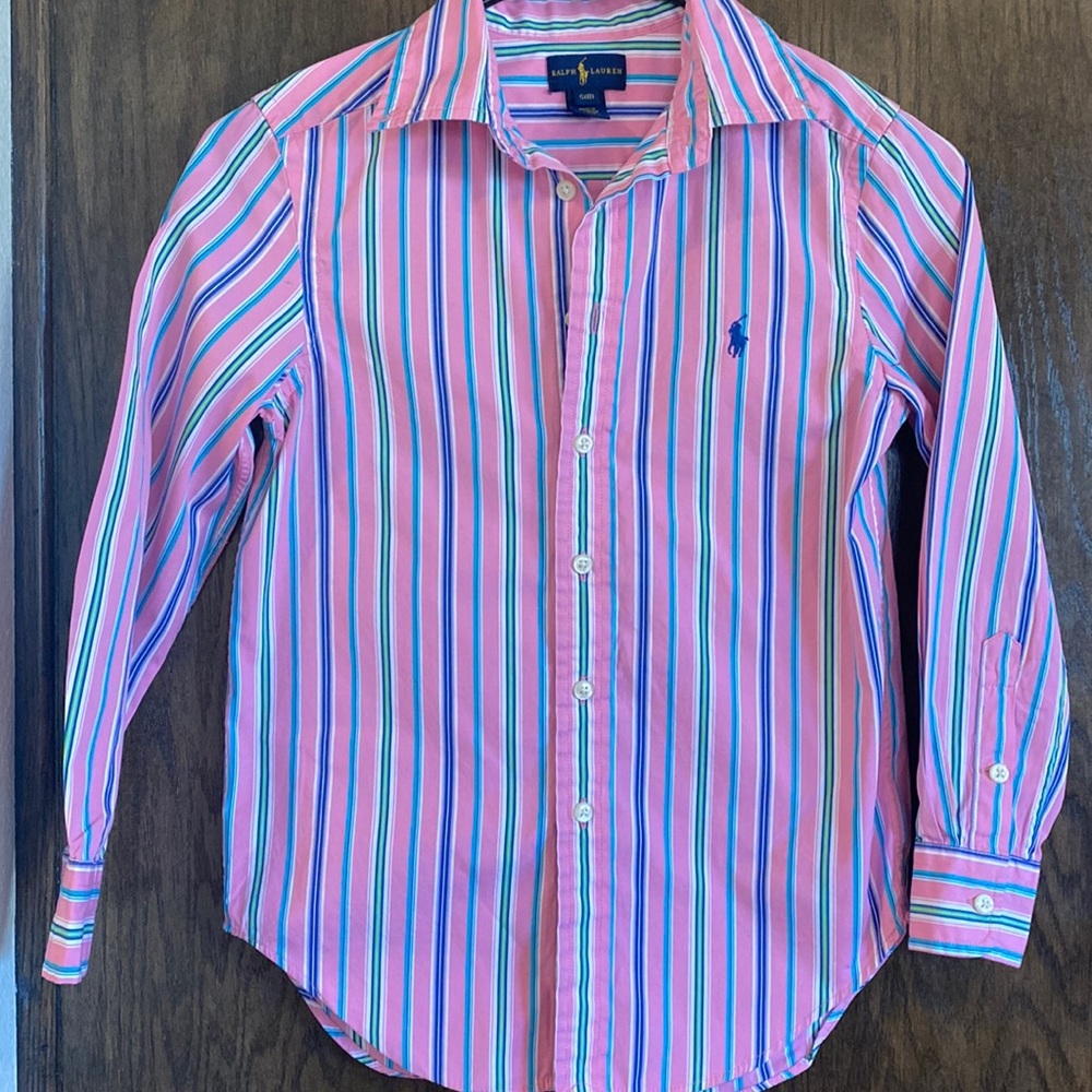 Ralph Lauren pink stripe button down-spring-Easter